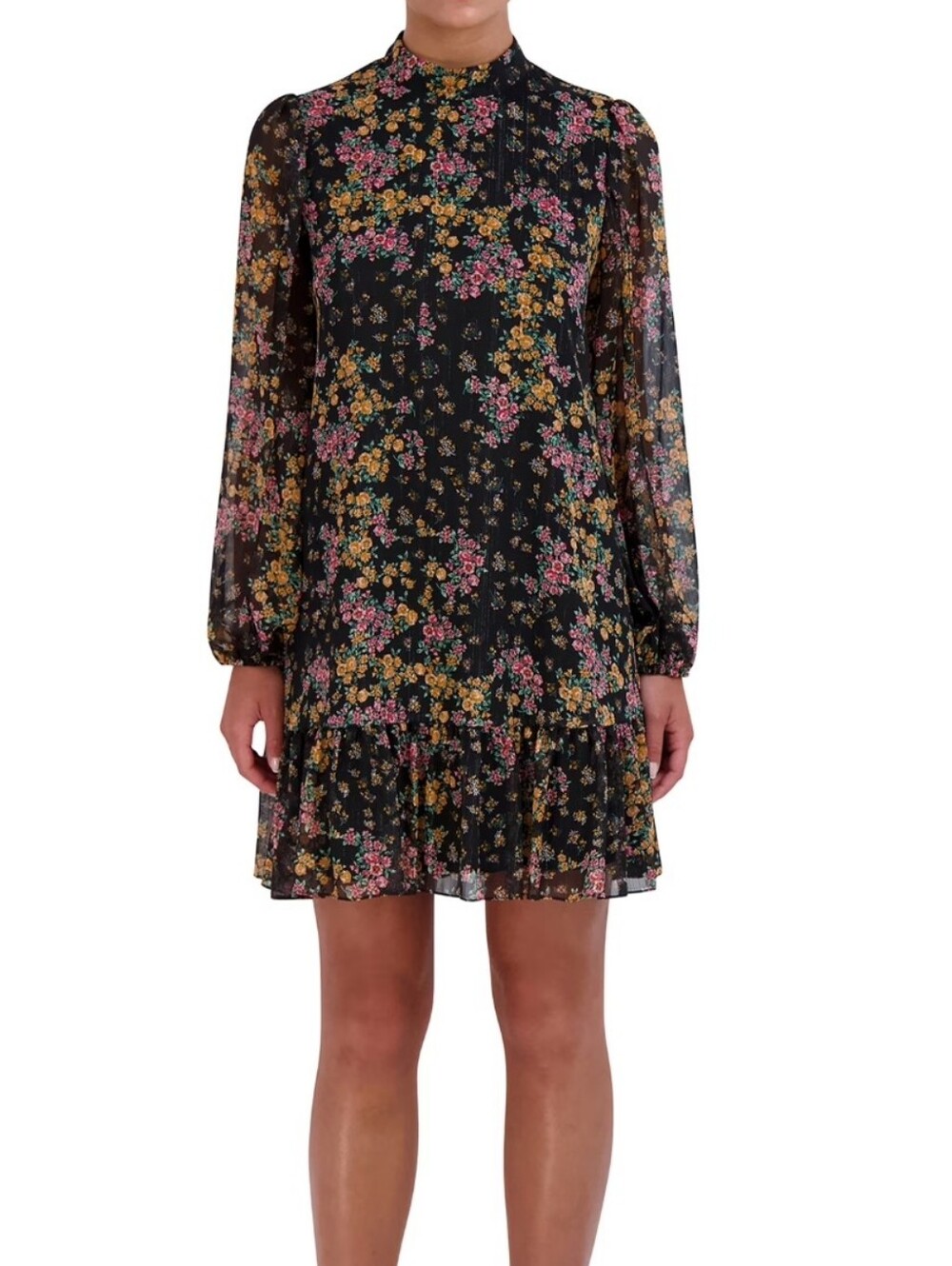 BCBG Paris Split Sleeve Dress Floral NWT Sz M